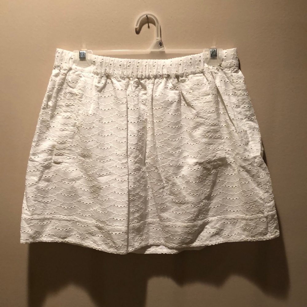 J. Crew white eyelet skirt